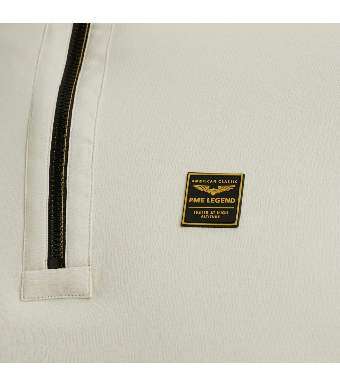 PME Legend Half zip collar interlock jersey 7013 Bone white