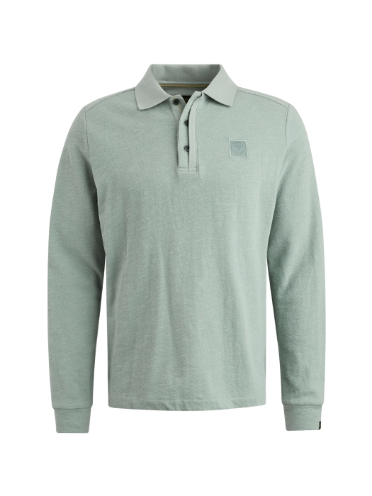 PME Legend Long sleeve polo slub jacquard jer 5226 Silver blue