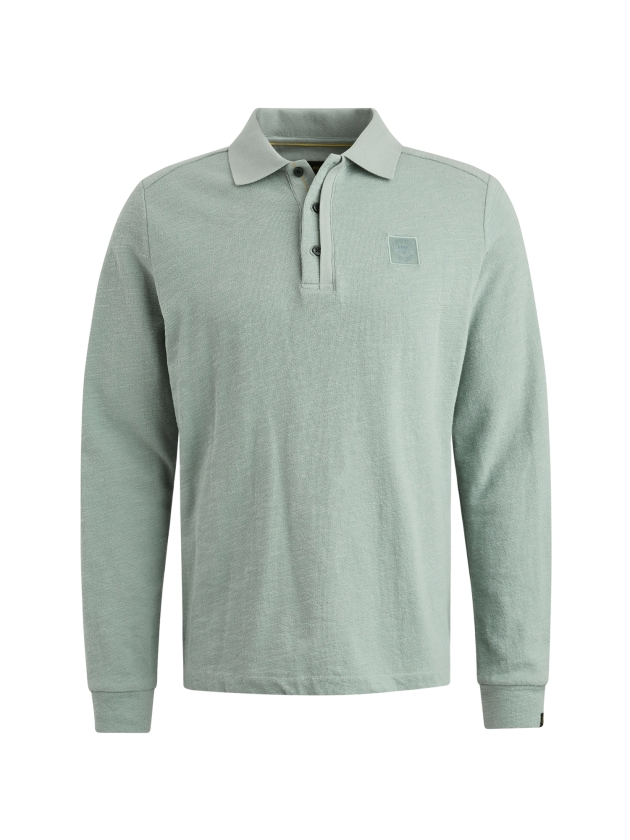 PME Legend Long sleeve polo slub jacquard jer 5226 Silver blue