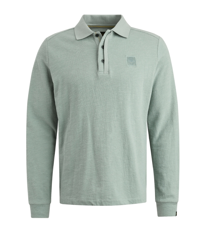 PME Legend Long sleeve polo slub jacquard jer 5226 Silver blue