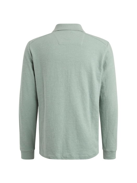 PME Legend Long sleeve polo slub jacquard jer 5226 Silver blue