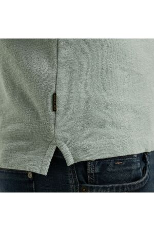 PME Legend Long sleeve polo slub jacquard jer 5226 Silver blue