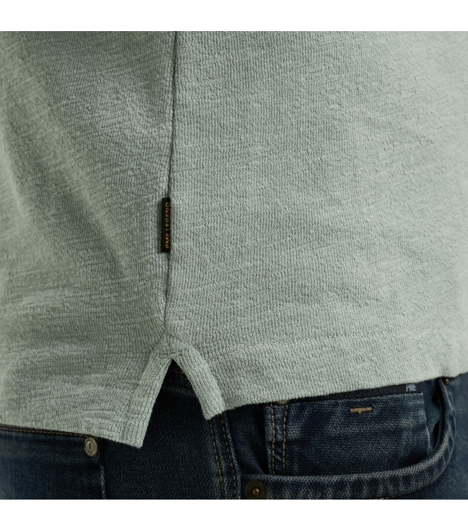PME Legend Long sleeve polo slub jacquard jer 5226 Silver blue