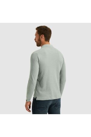 PME Legend Long sleeve polo slub jacquard jer 5226 Silver blue