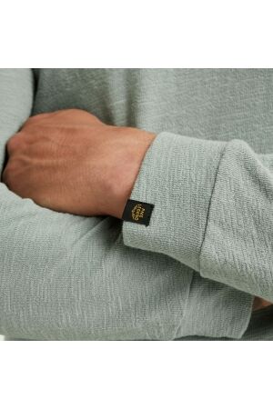 PME Legend Long sleeve polo slub jacquard jer 5226 Silver blue