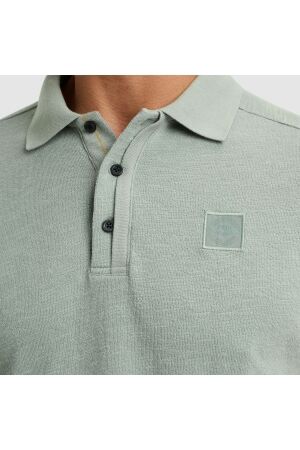 PME Legend Long sleeve polo slub jacquard jer 5226 Silver blue