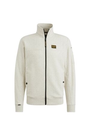 PME Legend Zip jacket jacquard interlock swea 910 Bone white melee