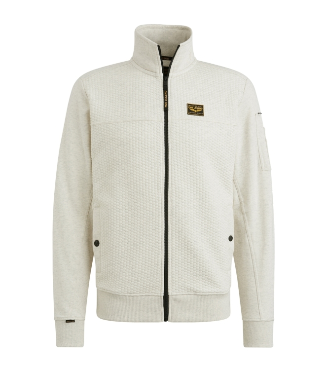 PME Legend Zip jacket jacquard interlock swea 910 Bone white melee