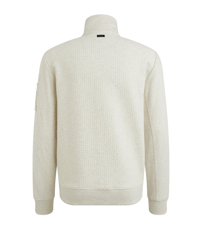 PME Legend Zip jacket jacquard interlock swea 910 Bone white melee