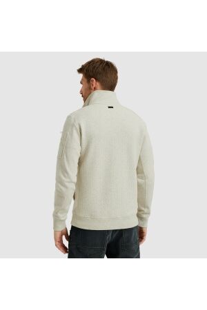 PME Legend Zip jacket jacquard interlock swea 910 Bone white melee