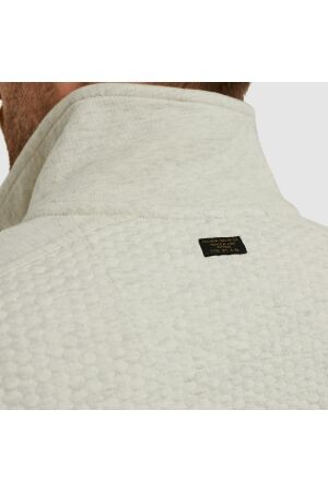 PME Legend Zip jacket jacquard interlock swea 910 Bone white melee