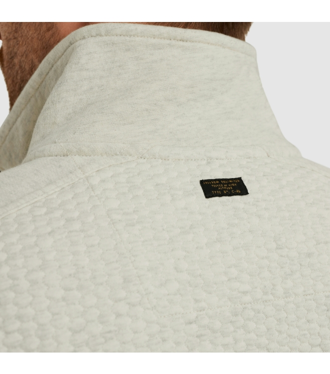 PME Legend Zip jacket jacquard interlock swea 910 Bone white melee