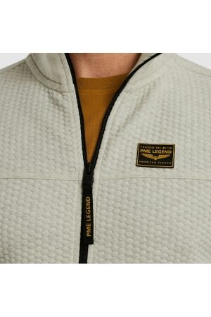 PME Legend Zip jacket jacquard interlock swea 910 Bone white melee
