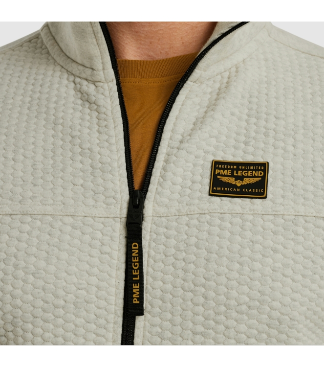 PME Legend Zip jacket jacquard interlock swea 910 Bone white melee