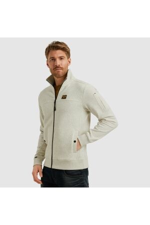 PME Legend Zip jacket jacquard interlock swea 910 Bone white melee