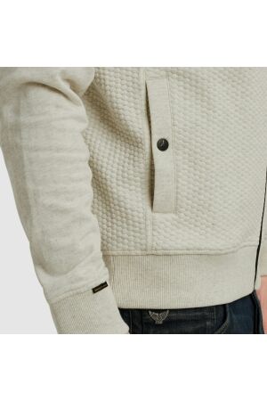 PME Legend Zip jacket jacquard interlock swea 910 Bone white melee