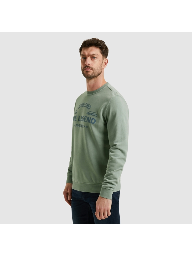 PME Legend Crewneck terry garment dyed 5226 Silver blue