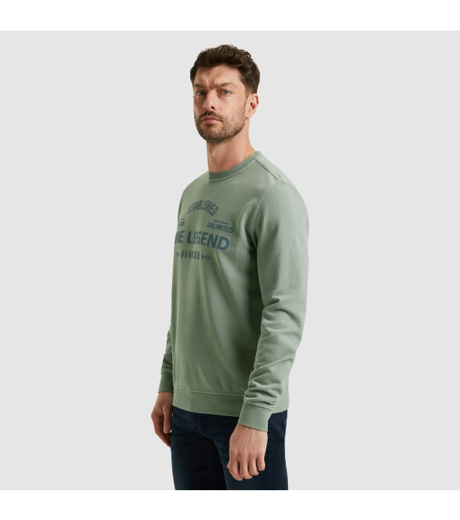 PME Legend Crewneck terry garment dyed 5226 Silver blue