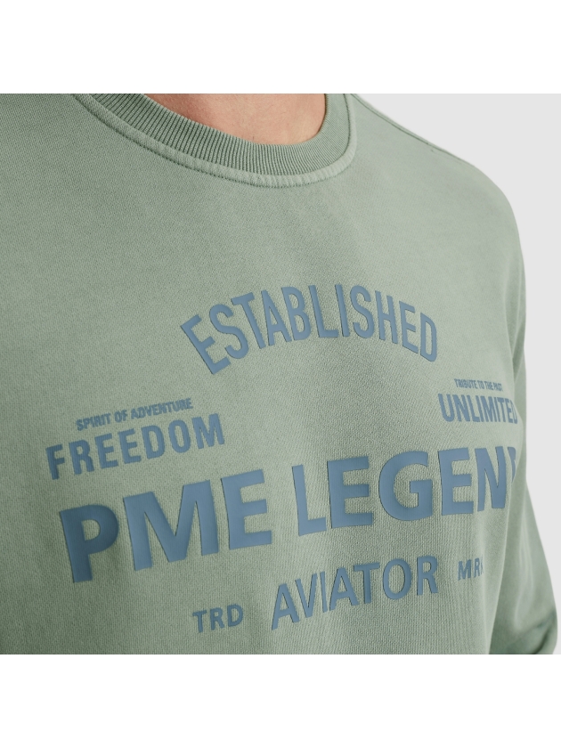 PME Legend Crewneck terry garment dyed 5226 Silver blue