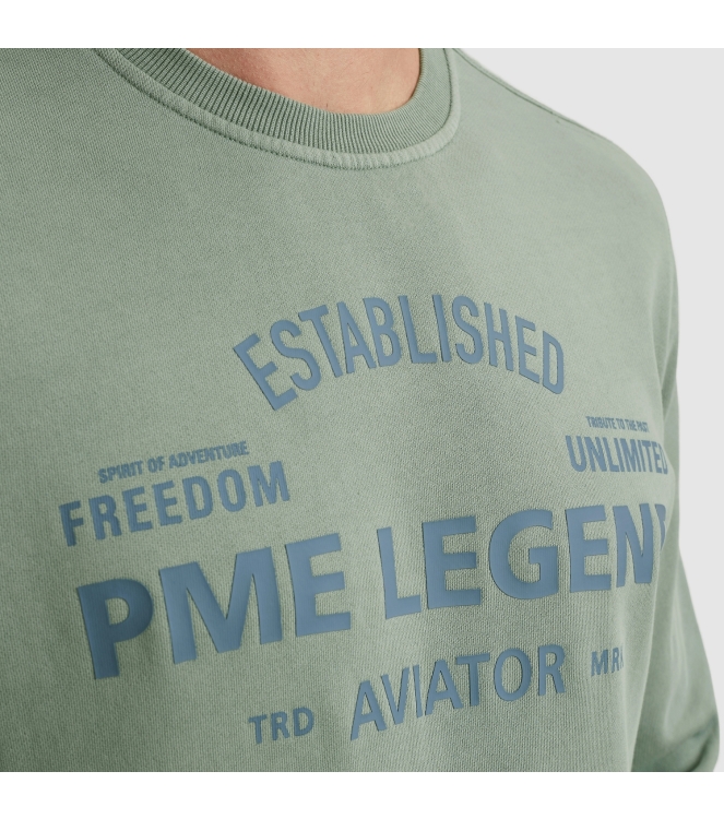PME Legend Crewneck terry garment dyed 5226 Silver blue