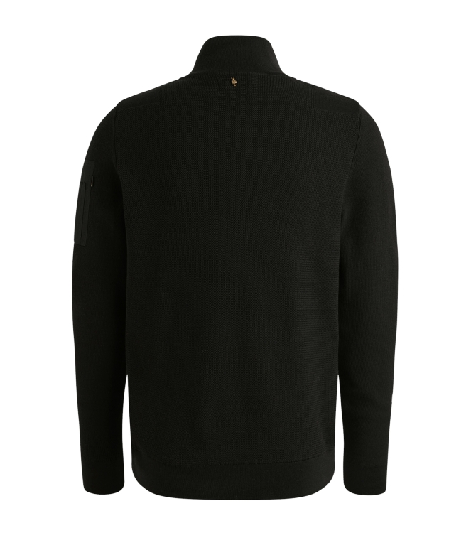 PME Legend Half zip collar cotton knit 999 Black
