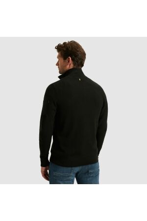 PME Legend Half zip collar cotton knit 999 Black