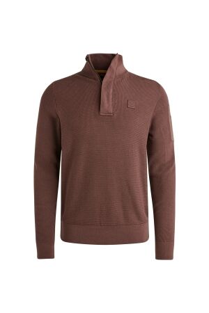 PME Legend Half zip collar cotton knit 8203 Marron