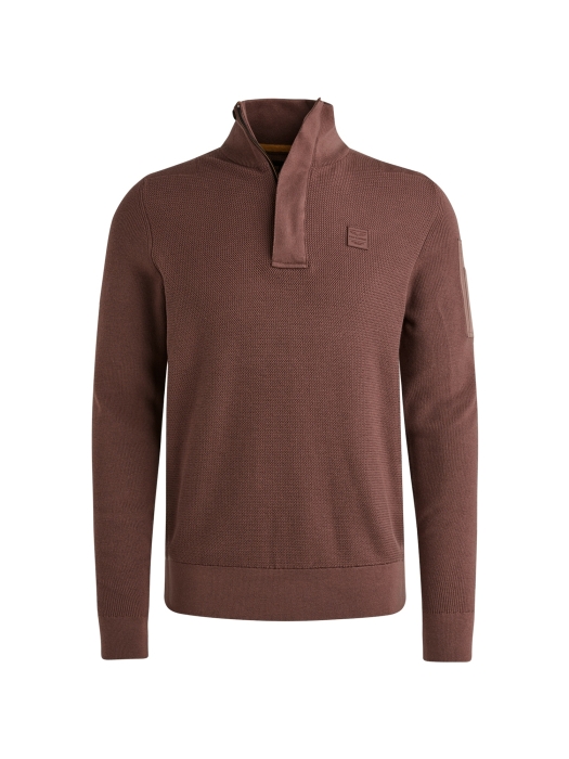 PME Legend Half zip collar cotton knit 8203 Marron