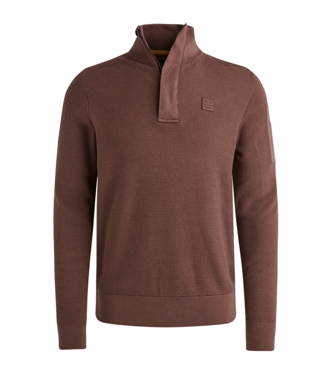 PME Legend Half zip collar cotton knit 8203 Marron