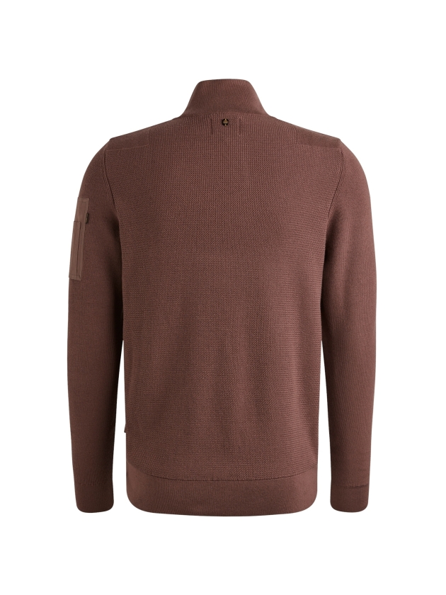 PME Legend Half zip collar cotton knit 8203 Marron