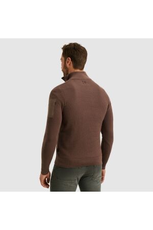 PME Legend Half zip collar cotton knit 8203 Marron