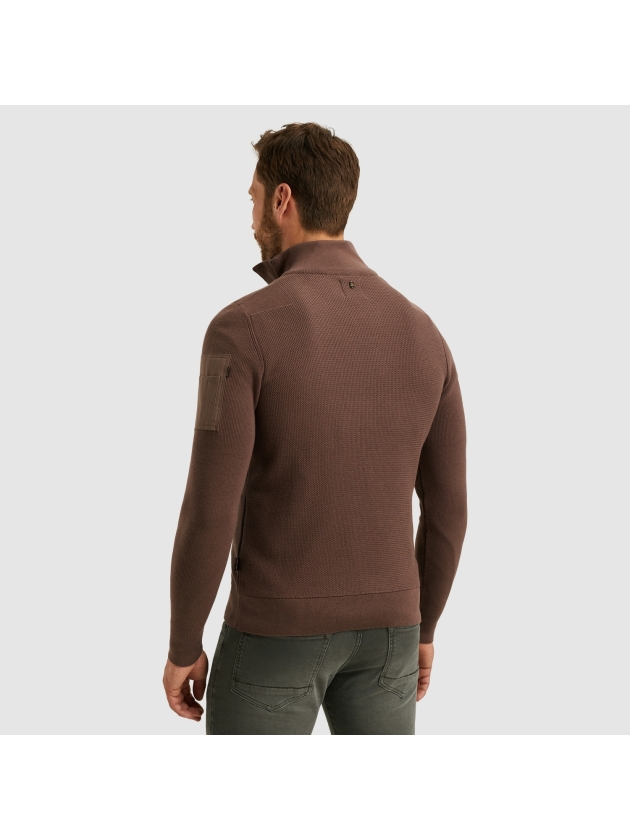 PME Legend Half zip collar cotton knit 8203 Marron