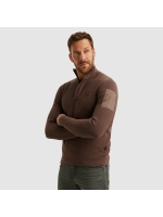 PME Legend Half zip collar cotton knit 8203 Marron