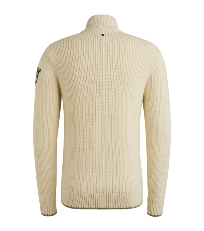 PME Legend Half zip collar cotton mix yarn 7013 Bone white