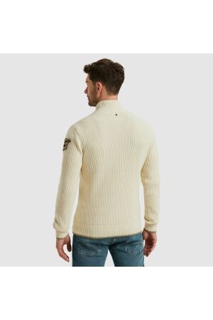 PME Legend Half zip collar cotton mix yarn 7013 Bone white