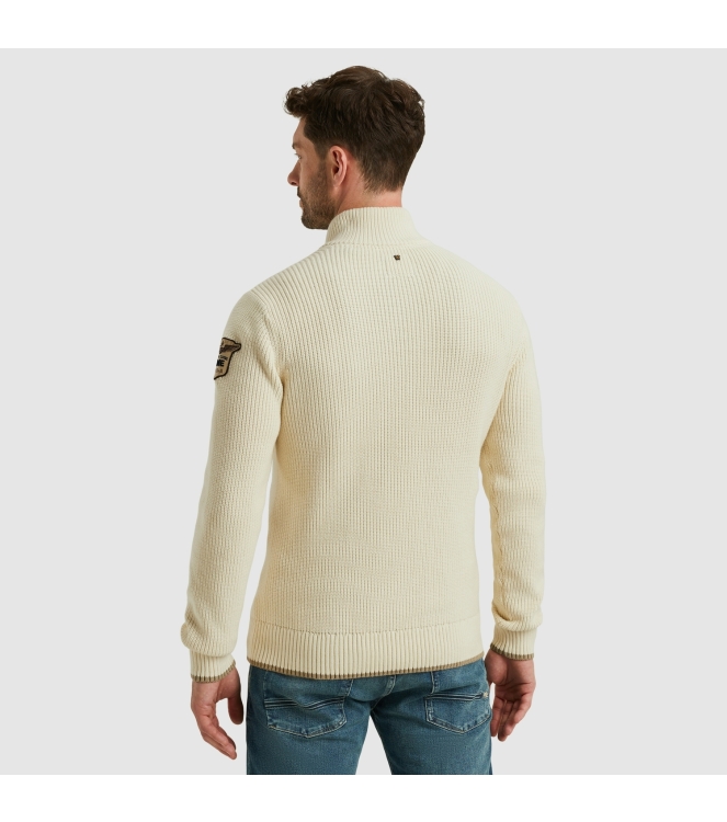 PME Legend Half zip collar cotton mix yarn 7013 Bone white