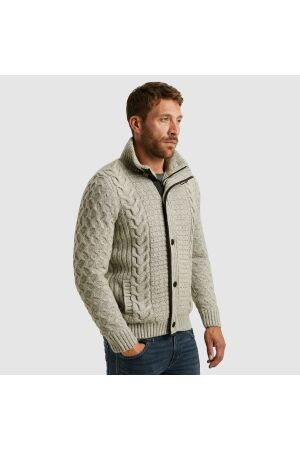 PME Legend Zip jacket heavy knit mixed yarn 921 L.grey mel
