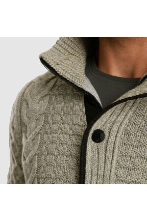 PME Legend Zip jacket heavy knit mixed yarn 921 L.grey mel