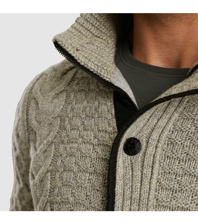 PME Legend Zip jacket heavy knit mixed yarn 921 L.grey mel