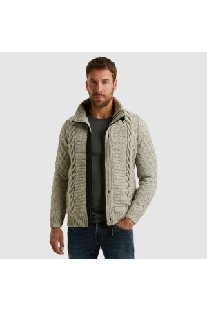 PME Legend Zip jacket heavy knit mixed yarn 921 L.grey mel