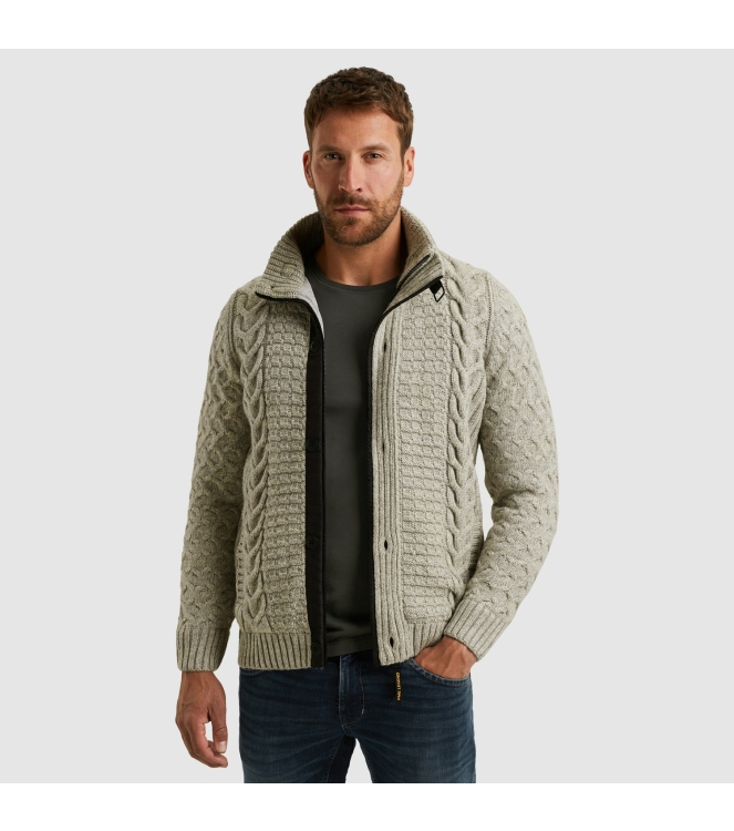 PME Legend Zip jacket heavy knit mixed yarn 921 L.grey mel