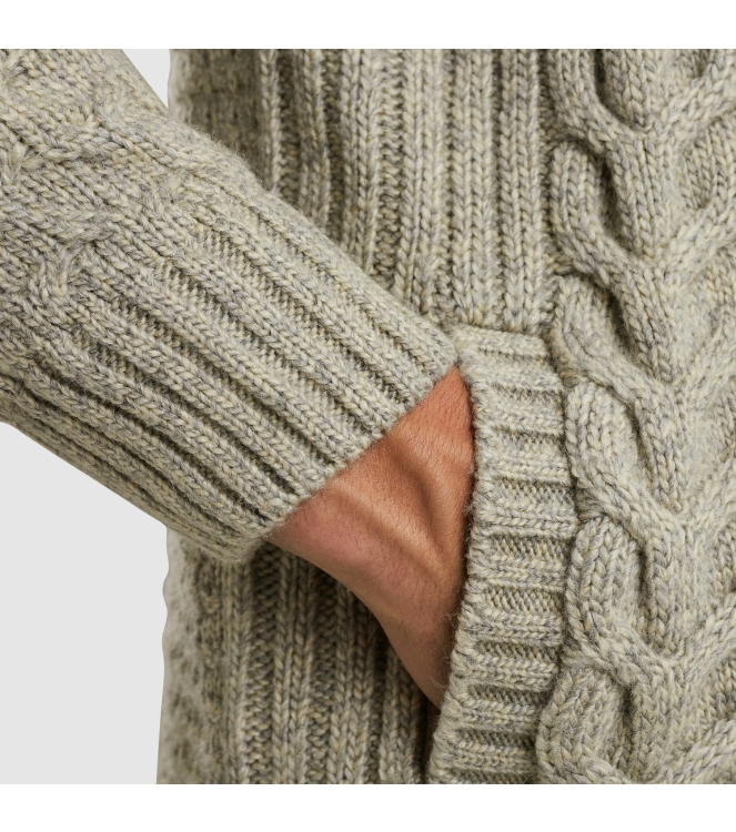 PME Legend Zip jacket heavy knit mixed yarn 921 L.grey mel