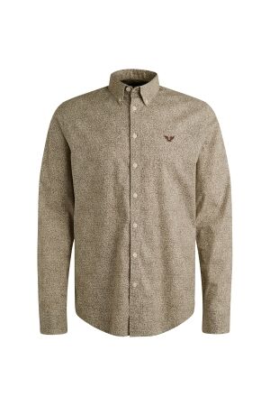 PME Legend LONG SLEEVE SHIRT Print on Ctn Str 8203 Marron