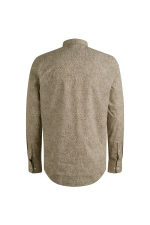 PME Legend LONG SLEEVE SHIRT Print on Ctn Str 8203 Marron