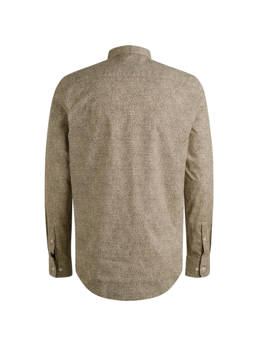 PME Legend LONG SLEEVE SHIRT Print on Ctn Str 8203 Marron