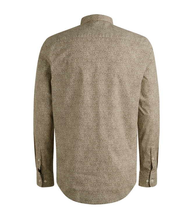 PME Legend LONG SLEEVE SHIRT Print on Ctn Str 8203 Marron