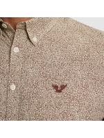 PME Legend LONG SLEEVE SHIRT Print on Ctn Str 8203 Marron