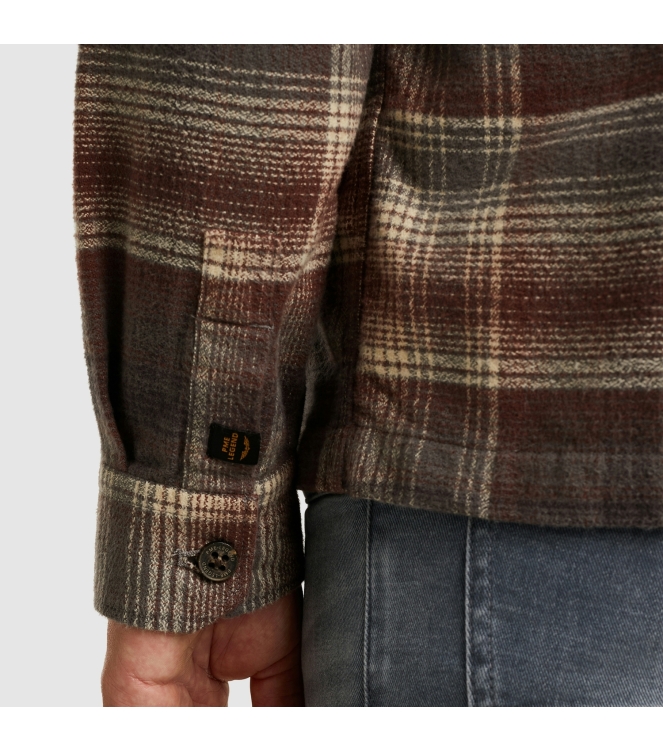 PME Legend LONG SLEEVE SHIRT Brushed Grindle 8203 Marron