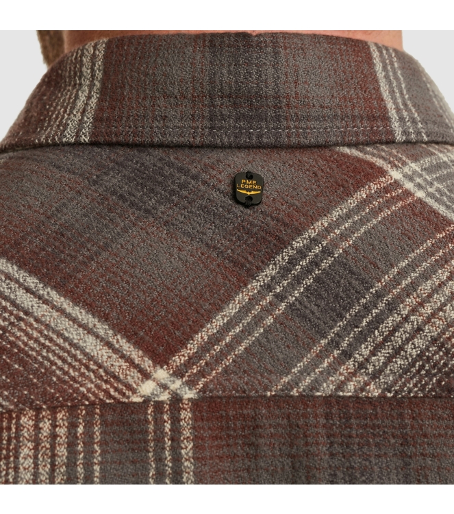 PME Legend LONG SLEEVE SHIRT Brushed Grindle 8203 Marron