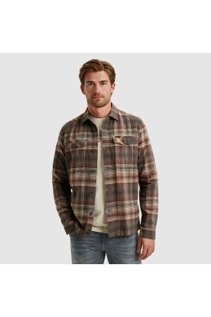 PME Legend LONG SLEEVE SHIRT Brushed Grindle 8203 Marron